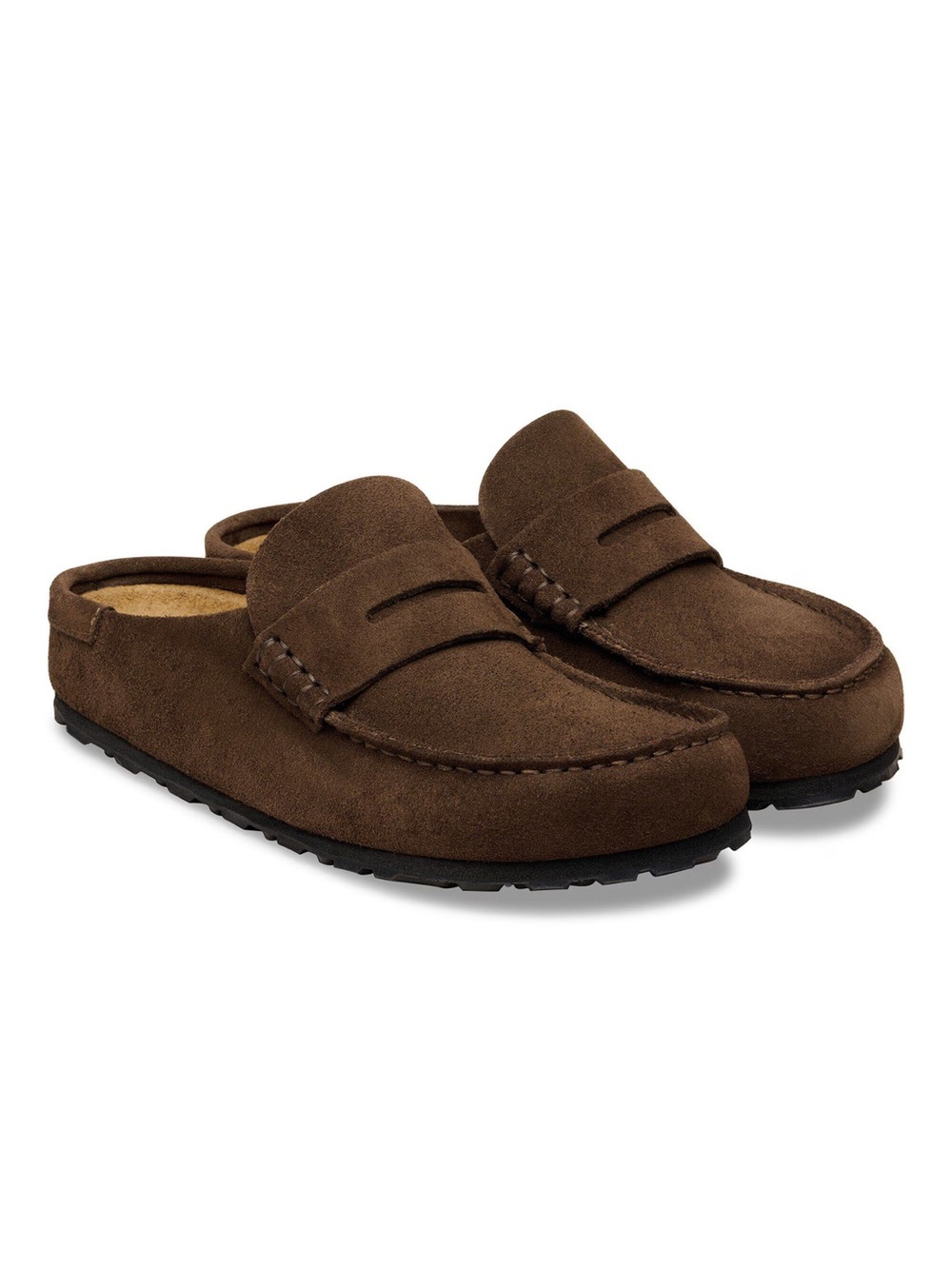 Birkenstock Brown Suede Penny Mule Clogs - Picture 5 of 16